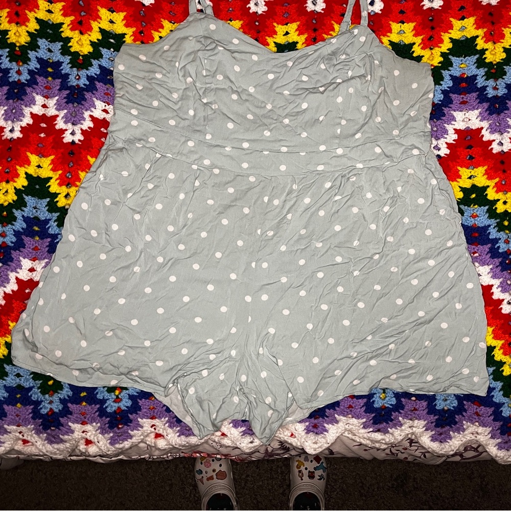 Size 4 Torrid Mint Polka Dot Romper
